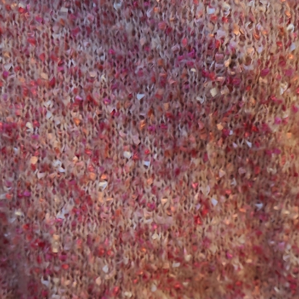 NOA NOA European Mohair Wool Blend Pink and Orange Knit Turtleneck Sweater